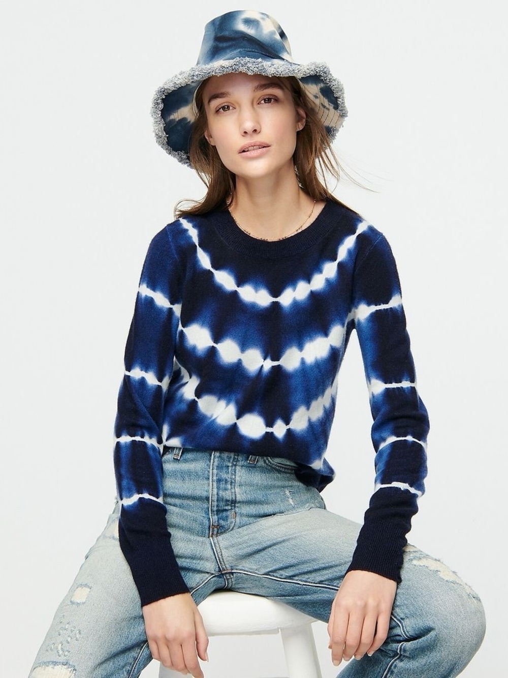 J. Crew Cashmere crewneck sweater in navy tie-dye - NTW - Picture 2 of 14